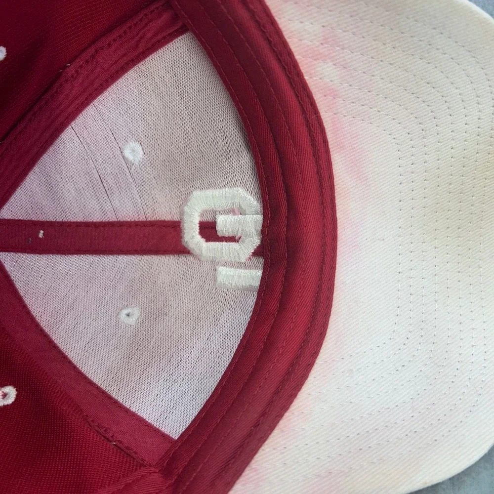 OU Logo Mens Red Signatures Hat Oklahoma Sooners Adjustable OSFM
